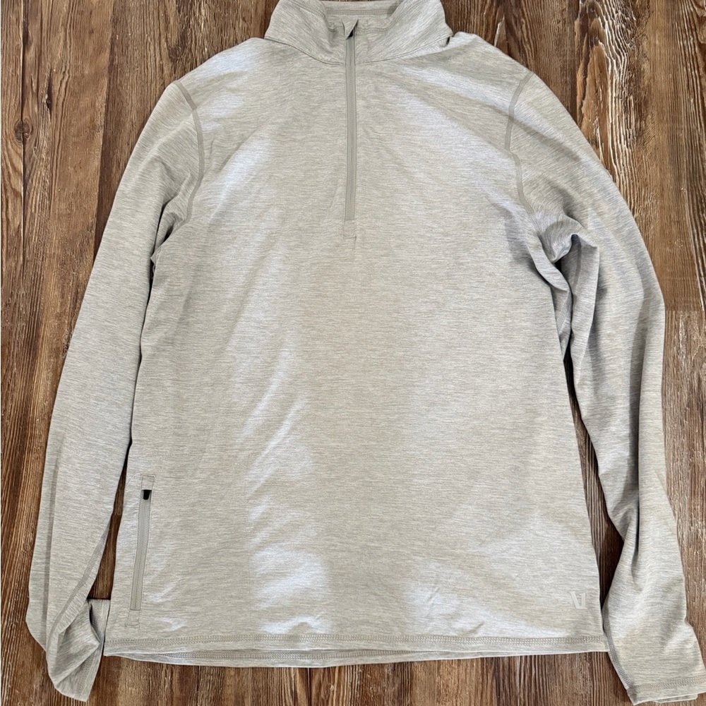 Vuori Heather Gray Quarter-Zip Top